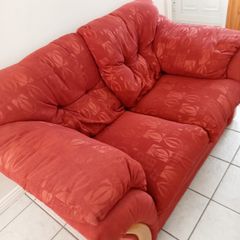 red 2 seater couch
