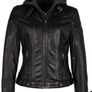 Ladies Biker Style Leather Jacket Image 2