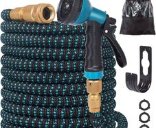 NEW SALE | Expandable Garden Hose 100ft - Expanding Water Hose with 10 Function Nozzle, 4 Layer Latex and 3/4'' Solid Brass Fitting, Easy Storage Garden Water Hose