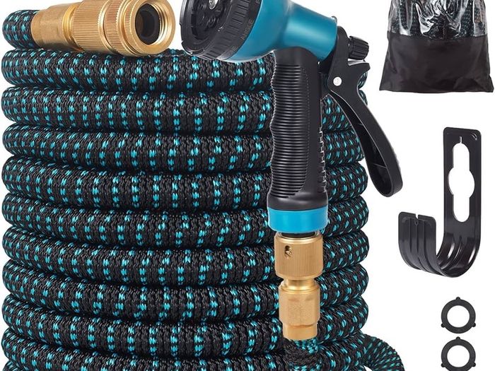 NEW SALE | Garden Hose 50ft - Expanding Water Hose with 10 Function Nozzle, 4 Layer Latex, 3/4" &1/2'' Fitting Connectors, Easy Storage Garden Water Hose