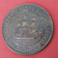 South Africa 1935 One Penny Bronze Coin E.Fine  Condition