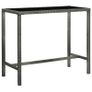 Garden Bar Table Grey 130x60x110 cm Poly Rattan and Glass Image 5