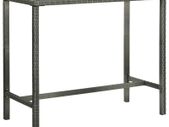 Garden Bar Table Grey 130x60x110 cm Poly Rattan and Glass