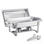 Features & Details Elegant Silver Finish: The modern silver color of this chafing dish warmer adds a sophisticated touch to any event. Whether it's a buffet, party, or wedding, this sleek design enhances your table setting and elevates the atmosphere  Image 10