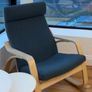 2 x IKEA POANG Rocking Chairs - Birch Veneer / Dark Blue - Mint Condition Image 2