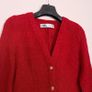 Zara Red Textured Knit Gold Button Longline Cardigan Dress Size S Image 7