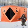 BRAND NEW Ice Fishing Tent Shelter Shanty Pop-Up 8-Person 300D Oxford Fabric Waterproof Windproof for Winter Fishing Camping Hiking Image 2