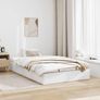 Ottoman Bed Frame without Mattress White Double Faux Leather Image 3