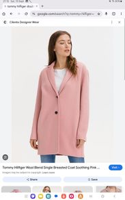 Tommy Hilfiger Double Faced WOOL Blend Coat - Pink - EUR 36 Fits UK 10 - BNWT RRP 299
