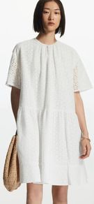 COS  Oversized Tiered Broderie Anglaise Dress