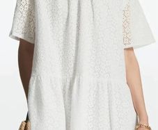 COS  Oversized Tiered Broderie Anglaise Dress