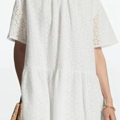 COS  Oversized Tiered Broderie Anglaise Dress