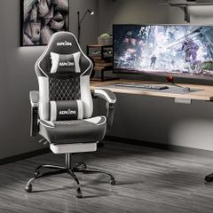 Gaming chair Ergonomic with Footrest PVC, Skin-Friendly, Mute, Low Noise, Racing seat, Foam seat cushion