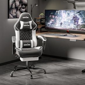 Gaming chair Ergonomic with Footrest PVC, Skin-Friendly, Mute, Low Noise, Racing seat, Foam seat cushion