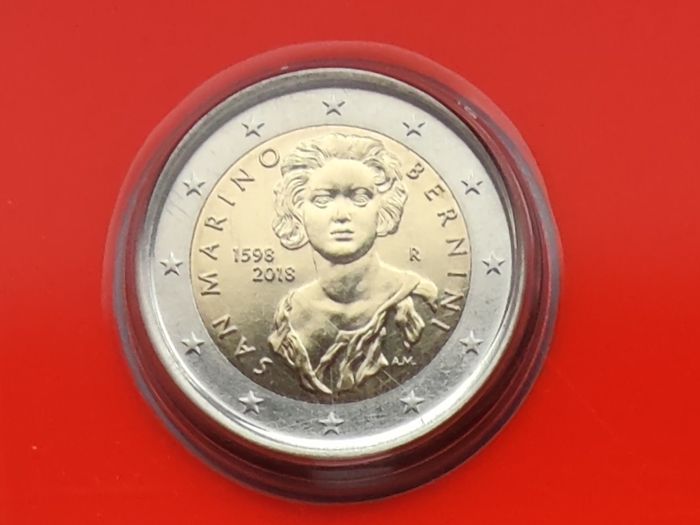 San Marino 2 Euro Base Metals Uncirculated Coin 2018 - 420th anniversary of the birth of Gian Lorenzo Bernini - 2 Euro Commemorative Coin