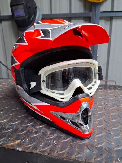 Motocross Takachi Helmet and goggles