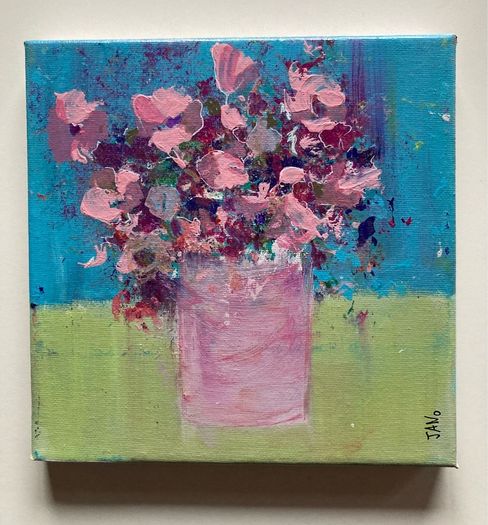 Framed Original Floral  Painting Art Contemporary Art Painting  Original Gift