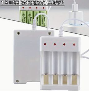 AA/AAA USB Battery Charger, 4-Slot Fast Charging Station with LED Indicator, new, unopened.