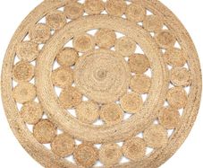Area Rug Braided Design Jute 150 cm Round