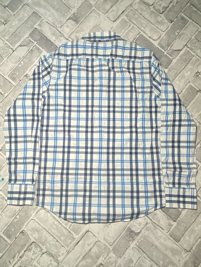 Superdry The Washbasket Shirt Mens Blue & White Check Long Sleeve Shirt Size Large
