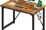 100 x 50 x 75 cm, Home Office desk, Study Writing Small Desks, Gaming Deske for Home Workstations, Industrial Design Black Desk Metal Frame, Rustic Brown