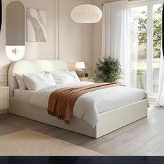 Ottoman double bed brand new off white colour