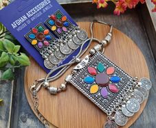 Antique oxidized neena chorus dholna set