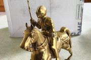 Solid Brass Figurine-medieval Knight On Horseback Is 4 Kg.