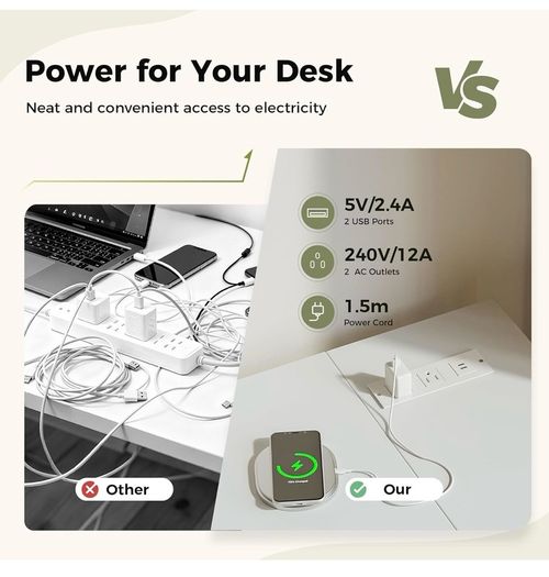 Small L Shaped Desk with Power Outlets,120x70 cm