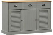 Sideboard with Drawers VIGO 113x40x75 cm Grey Solid Wood Pine