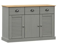 Sideboard with Drawers VIGO 113x40x75 cm Grey Solid Wood Pine