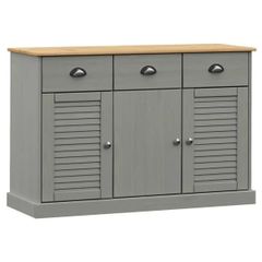 Sideboard with Drawers VIGO 113x40x75 cm Grey Solid Wood Pine