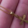 AMERIK Vintage German Gold Plated Necklace Chain with Cross 1,9g L-9,5" Image 4