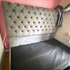 Grey king-size suede