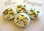 1set Peugeot 60mm Alloy Wheel Center Caps cap Hub Cover silver & chrome logo