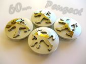 1set Peugeot 60mm Alloy Wheel Center Caps cap Hub Cover silver & chrome logo