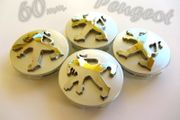 1set Peugeot 60mm Alloy Wheel Center Caps cap Hub Cover silver &amp; chrome logo
