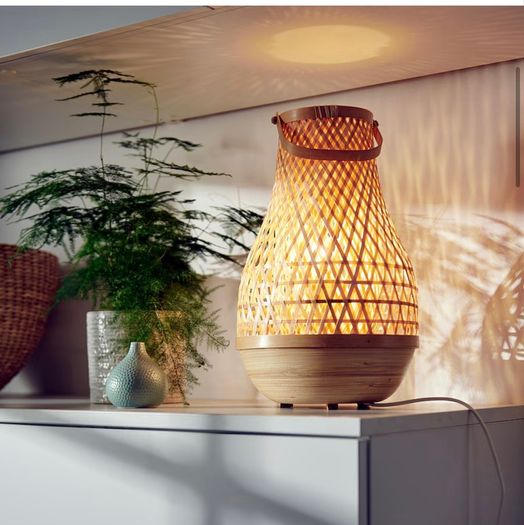 IKEA MISTERHULT rattan bamboo table Lamp