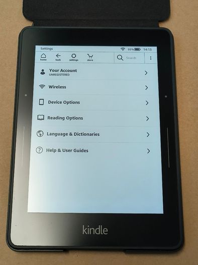 Amazon Kindle Voyage 7th Generation 6" 4GB Wi-Fi Black eBook Reader With Original Case Cover/ Used