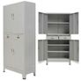 Office Cabinet with 4 Doors Steel 90x40x180cm Grey Image 4