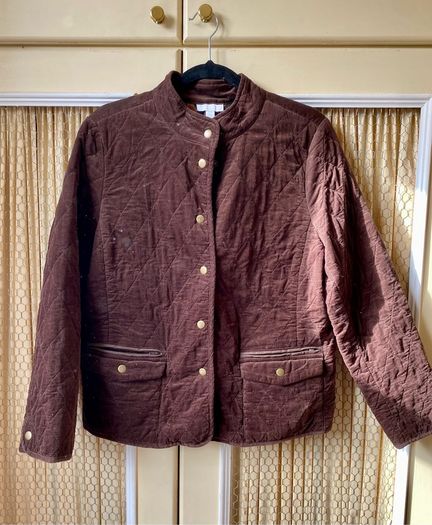 Women's Vintage Brown Corduroy Coat Hunting Style