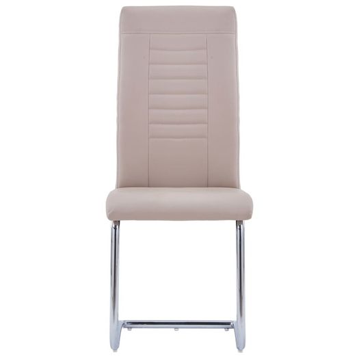 Cantilever Dining Chairs 6 pcs Cappuccino Faux Leather