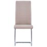 Cantilever Dining Chairs 6 pcs Cappuccino Faux Leather Image 3