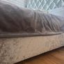 Crushed Sterling Velvet DOUBLE BED Frame - Silver Image 2