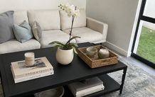 Black steel coffee table
