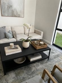 Black steel coffee table