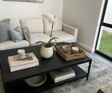 Black steel coffee table