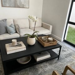 Black steel coffee table
