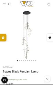 Trapez Black Pendant Lamp - Kare Design