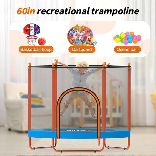 60 Rebounder Trampoline Indoor Outdoor for Kids Ages 1-8,